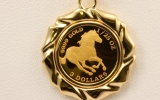 純金/K18(枠)　ツバル/ホースコインペンダントトップのみ